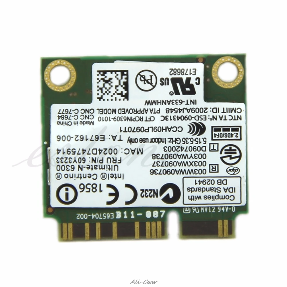 Ultimate N 6300 633ANHMW FRU 60Y3233 WiFi беспроводная карта для IBM Thinkpad Intel|Сетевые карты| |