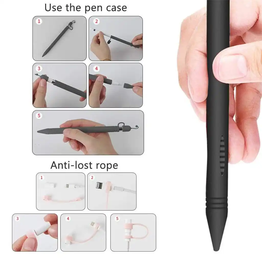 Silicone Anti-Lost Charge Cradle Holder Base Stand Keeper Stylus Pen Cap Guard Pencil Cover for Ipad Pro Pencil
