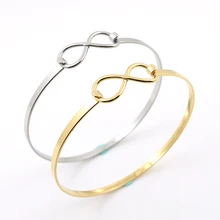 New Adjustable Silver Wire Love Heart Bangles DIY Stainless Steel Wiring Infinite Bangle Bracelet for women Lucky 8 Fine Jewelry