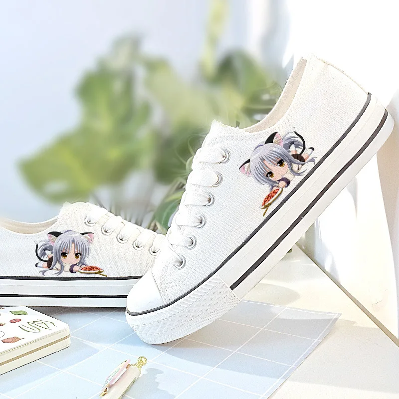 

Sweet Cute Cartoon Canvas Shoes Woman Spring Autumn 2018 White Sneakers Women Casual Shoes Ladies Trainers