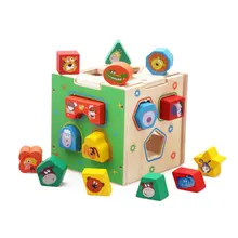 Детские деревянные игрушки 3D пазл ранний геометрический соответствующая коробка Развивающий Пазл деревянные головоломки для детей 2-4 года ME2665H