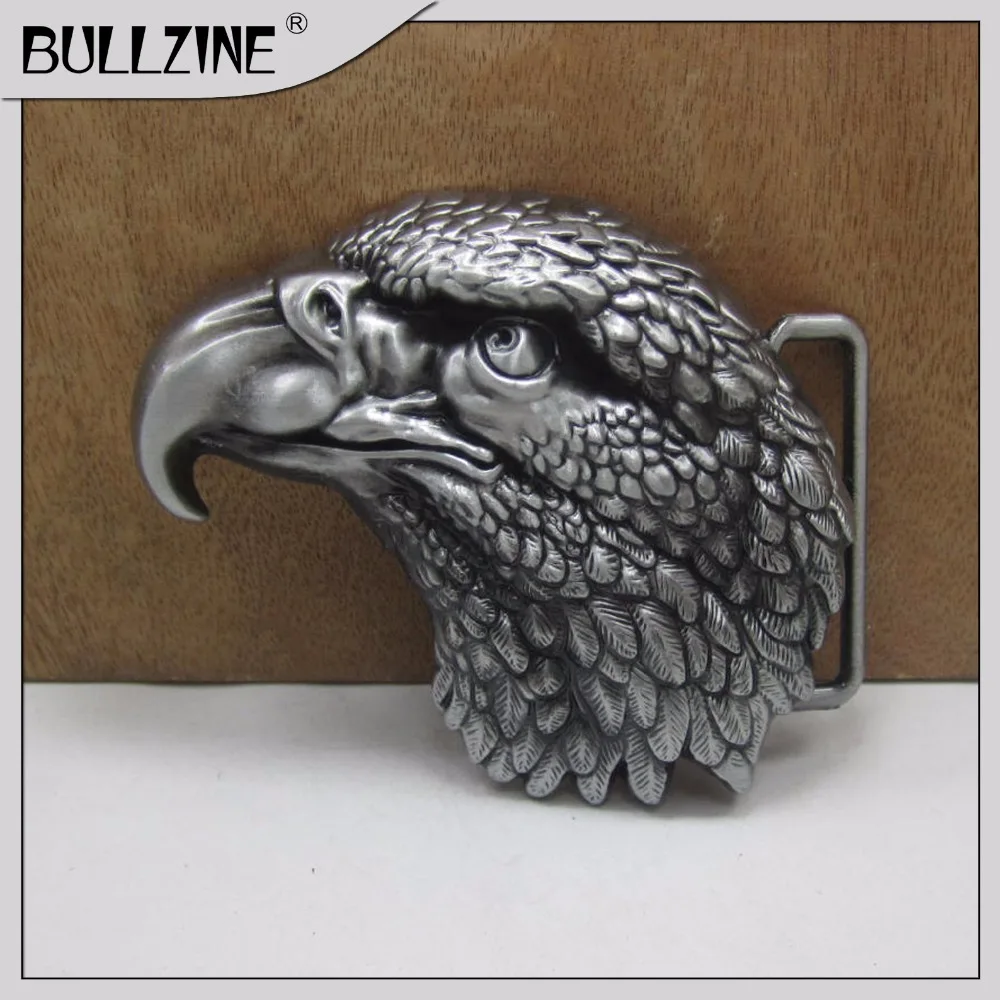 

The Bullzine Eagle belt buckle with pewter finish FP-03327 with continous stock suitable for 4cm width belt
