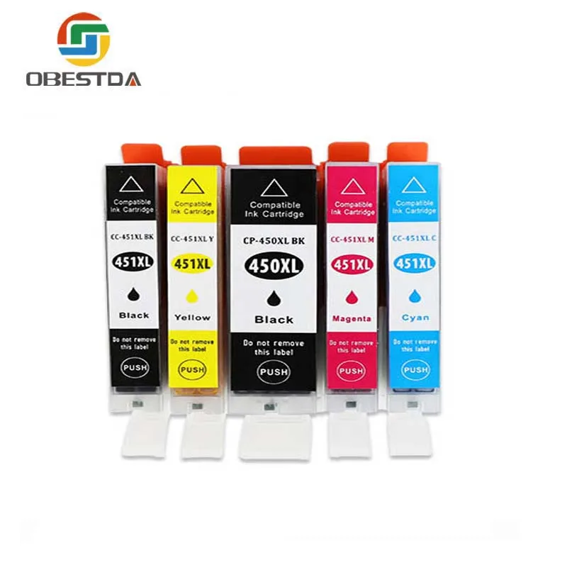 

Obestda 5x PGI 450 CLI 451 ink cartridge PGI-450 CLI-451 PGI450 For CANON PIXMA MG5440 MG5540 MG6440 Ip7240 MX924 IX6540 IX6840