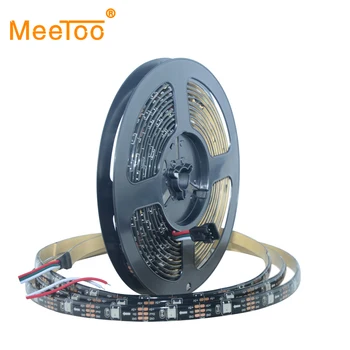 

2812 Colorful RGB Flexible LED Strip light 60LED/m 30LED/m DC5V 1m 5m Waterproof Black PCB Home KTV Bar Holiday Decro Tape Lamp