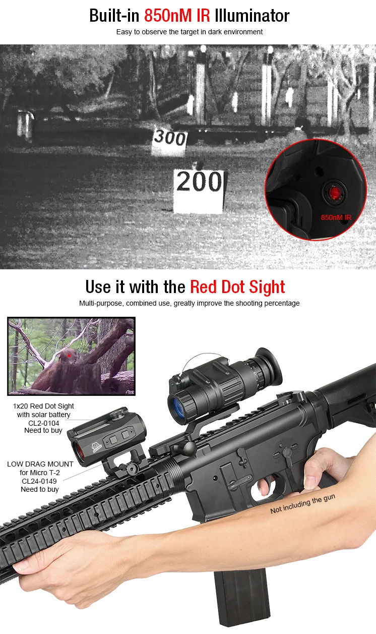Escopo para Airsoft Eagleeye Frete Grátis Tactical Visão Noturna Arma Caça Tiro Hs27-0008 Pvs-14 12 Visões noturnas