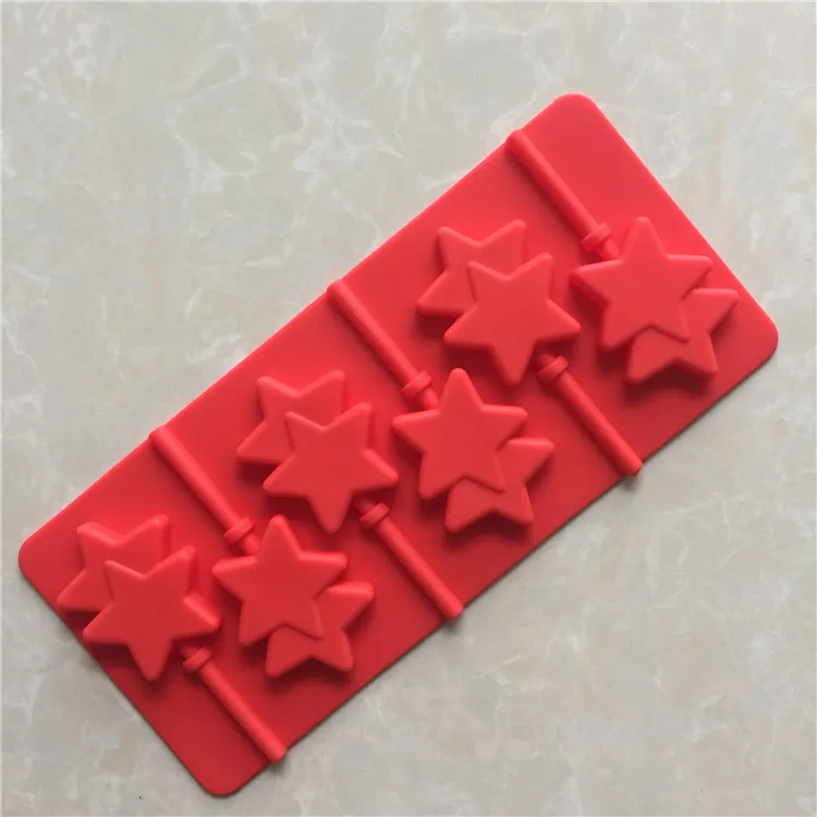 wholesale baton star shape silicone chocolate lollipop mold hand DIY baking tools handmade soap silicone mould