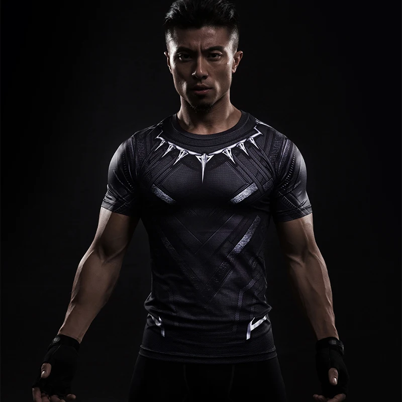 

Men's T-shirt Black Panther 3 D Printed T-shirts Men Compression Shirt Captain America Short Sleeve For Men Tops High elasticity
