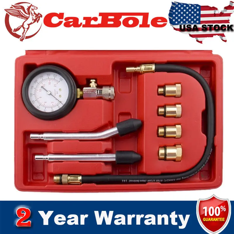 

carbole 0 to 300PSI Professional Petrol Gas Engine Cylinder Compression Tester Gauge Kit Auto Tool With Case