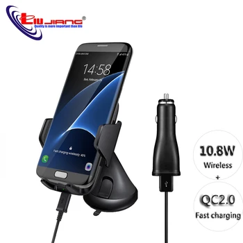 

WOJOQ Charging Car Mount Holder Qi Wireless Charger For iphone X Xs Max Xr QC2.0 Car Charging Pad Phone For samsung S10 S9