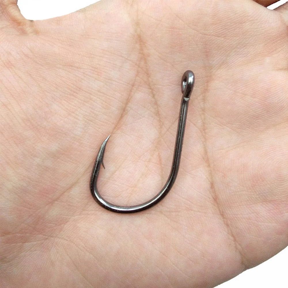 Hyaena 200pcs 9260 Black High Carbon Steel Fishing Hooks 2/0 3/0 4/0 5/0 6/0 7/0 8/0 Offset Faultless O'shaughnessy Fishhooks
