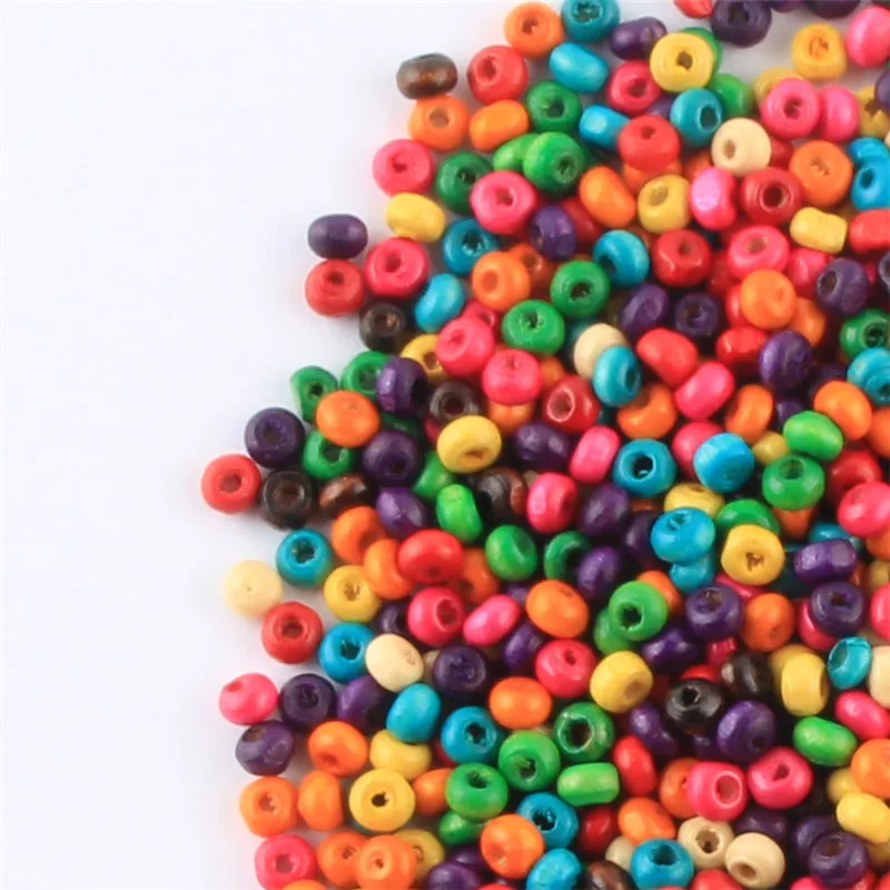 440 Cuentas De Madera Redondas - 12 Mm, 4 Colores, Para Macramé, Pulseras Y Manualidades