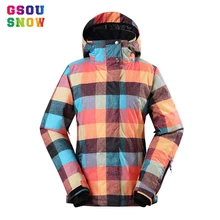 New Arrival Gsou Snow Women Ski Jacket Waterproof 10000 Breathable 10000 Winter Snowboard Jacket Outdoor Mountain Ski Snow Coats