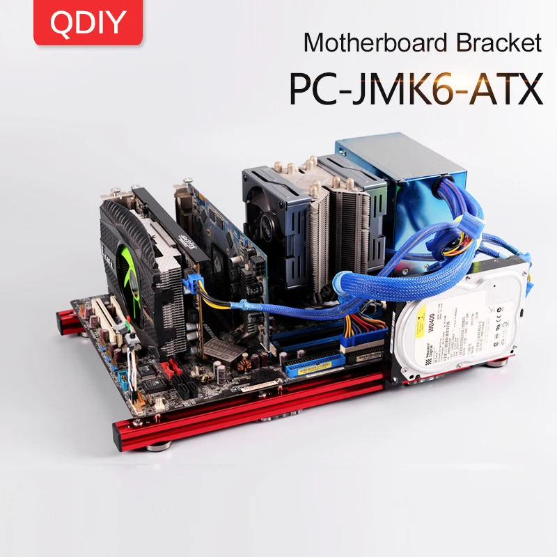 QDIY PC JMK6 ATX алюминиевый сплав горизонтальный Полный открытый летний медведь чехол