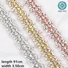 (1 YARD) Silver bridal beaded crystal Rhinestone Applique Trim gold iron on for wedding dress WDD0278 ► Photo 1/6