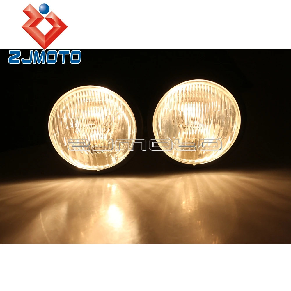 Универсальный хром Доминатор двойная фара мотоцикл двойной налобный фонарь для Honda Yamaha Suzuki Kawasaki Streetfighter Кафе Racer