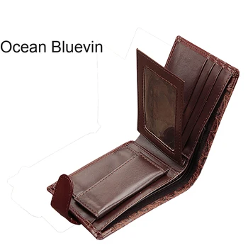 

OCEAN BLUEVIN Casual Men's Wallet Short Paragraph Leather Buckle Buckle US Dollar Package Cross Section Wallet