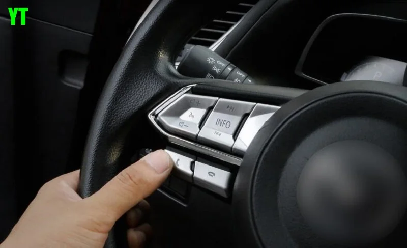 Cobertura do Volante Roda de Direção Guarnição para Mazda Automático Decoração Chrome Acessórios Automóveis 3 2020 Abs 6 High Quality Automóveis e motos