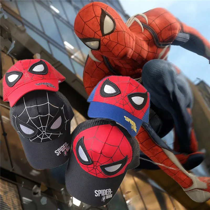 

Spider-Man Hat Sun Protection Baseball Caps Spider-Man Duck Tongue Boy and Girl Sun Hat Mesh Cap Kids