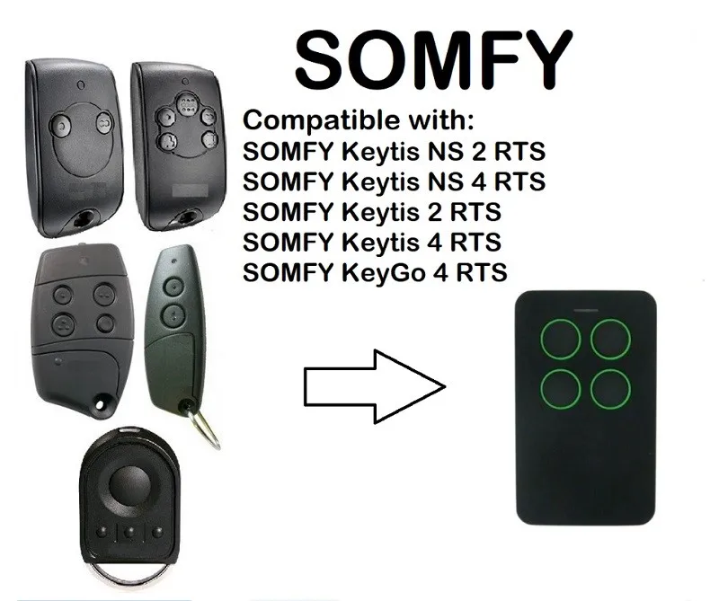 SOMFY Telis 1 RTS / Keytis NS 2 RTS /SOMFY Smoove RTS garage door controller compatible remote control 433,42Mhz rolling code