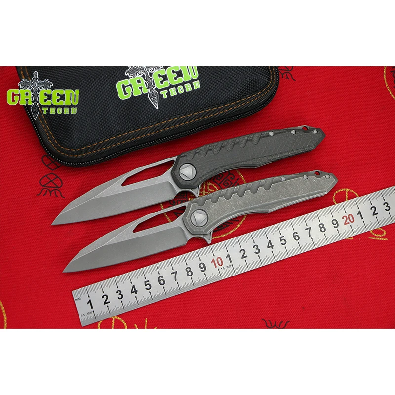 

GREEN THORN Sigil MK6 M390 blade titanium CF handle Flipper folding knife Outdoor camping hunting pocke fruit knives EDC tools