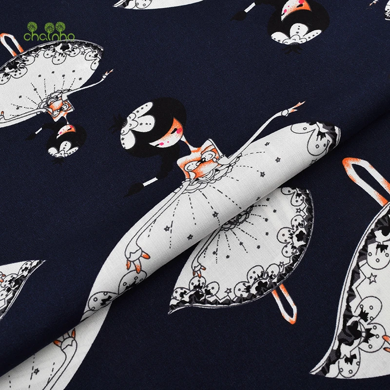 

Chainho,Summer Apparel Fabric/Dancing Girls Series Printed Pattern/Imitation Silk/Skirt/Dress/Shirt Material/Half Meter 50x140cm