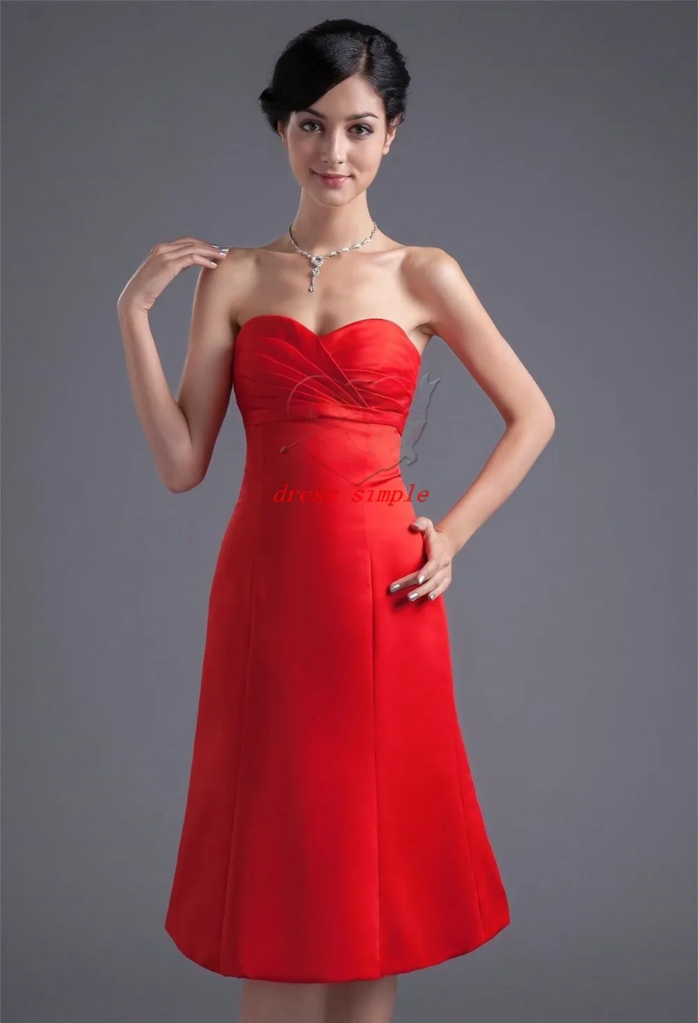 Bright-Red-Knee-Length-Bow-Satin-A-Line-Sweetheart-Bridesmaid-Dresses-22353-77999
