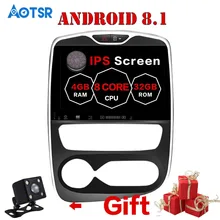 10.1 Inch IPS Screen Android 8.1 8.0 Car DVD Player For Renault Clio 2013-2016 1024*600 1080P Free CAMERA Headunit WIFI Radio   