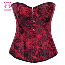 Flower Corset And Bustier Overbust Outwear Corset Top Strapless Bustier Overbust Slim Embroidery Waist Shaper gothic female