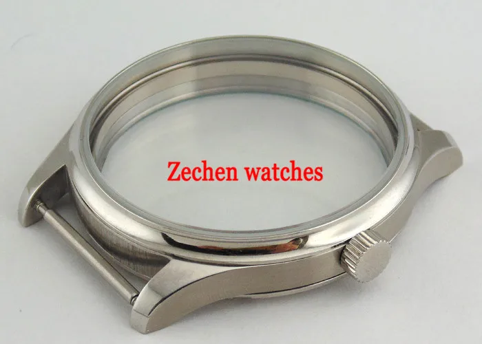 

44mm watch case Silver 316L Steel Case Fit parnis ETA6497/6498 Seagull ST3600/3620 Movement