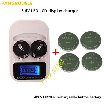 

1PCS charger+4PCSLIR2032 button battery , battery rechargeable LIR2032 LIR2025 LIR2016 3.6V , LED battery charger display, USB i