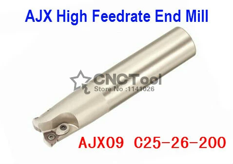 

AJX09 C25-26-200 Face End Milling Cutter AJX High feedrate end mill,High Speed Milling Indexable Milling Cutter