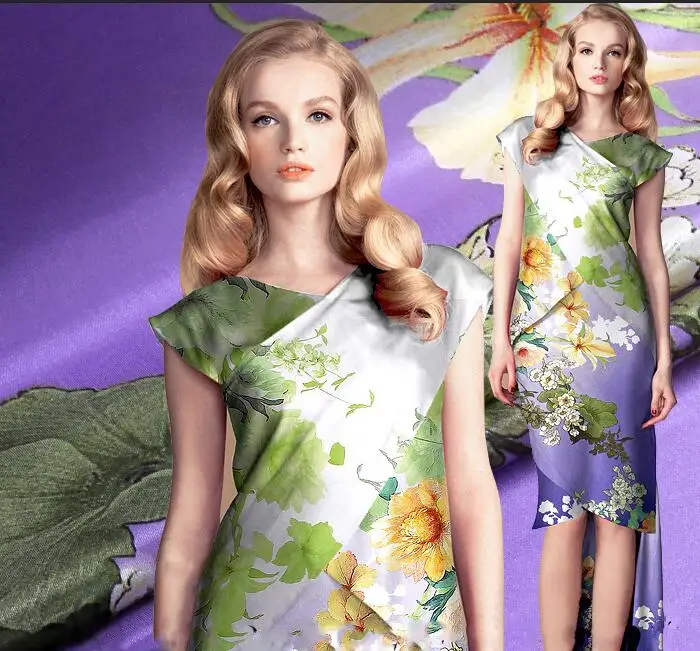 Summer flower 2016 high pure silk printing fabric soft and comfortable
