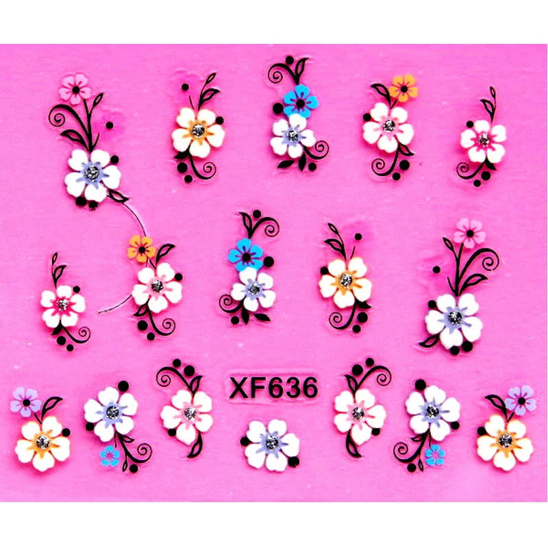 Камуфляжный дизайн переводные наклейки для ногтей переводные наклейки для леди и женщин инструменты для маникюра обертывания ногтей наклейки - Цвет: XF636