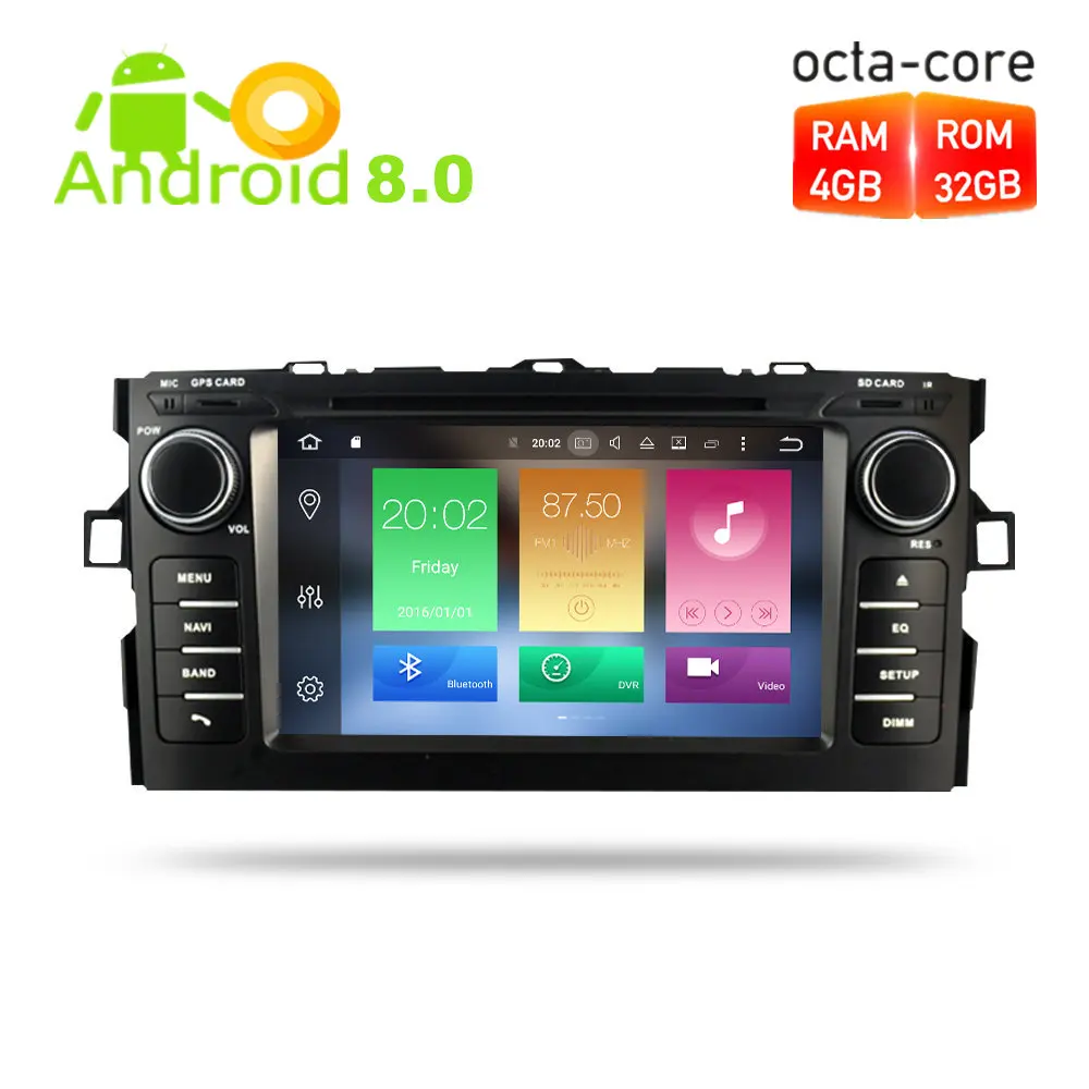 

4GRAM Android 9.0 Car Radio GPS Navigation Multimedia Stereo DVD Player For TOYOTA AURIS 2008 2009 2010 2011 Auto Video Headunit
