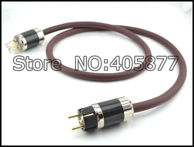 

power cable Golden cross EU Schuko power cable with carbon fiber power plugs
