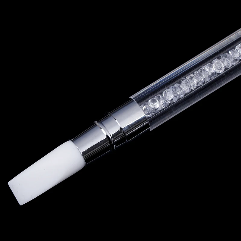 1 шт., двойная кварцевая ручка для удаления кутикулы ногтей 16 см, силиконовые наклейки для ногтей, пресс-стразы, ручка для маникюра, инструмент для дизайна ногтей