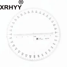 XRHYY пластиковые прозрачные круглые 360 градусов транспортиры угол измерительный инструмент чертежная линейка Канцтовары для школы офиса(25 см