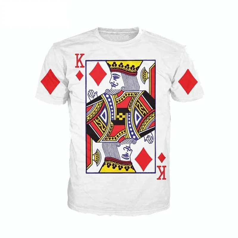 New Funny Playing Cards Print 3D T Shirt Men Women Fashion T shirt The King Of Diamonds T Shirt