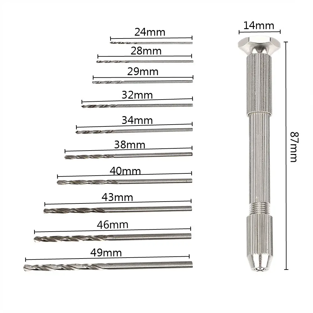 DIYWORK ручная дрель с Быстрозажимной патрон + 10 шт. твист сверло Деревообработка бурения мини вращающихся инструментов высокая точность