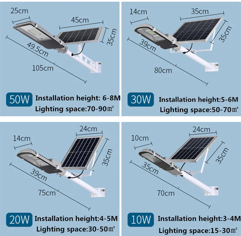 Светодиодный уличный светильник на солнечной батарее с дистанционным управлением, 10 Вт, 20 Вт, 30 Вт, 50 Вт, уличный домашний садовый светильник, водонепроницаемый уличный светильник