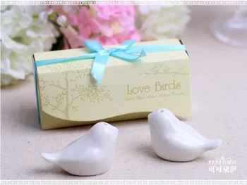 

Free DHL/FEDEX Hot selling,600pcs=300sets,newest wedding favors, love bird salt pepper shaker Wedding gift Ceramic gift