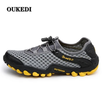 

OUKEDI 2019 New Hiking Shoes Men Trekking shoes Wear-resisting Climbing Mountain Shoes Walking Sport Sneakers Breathable YL335
