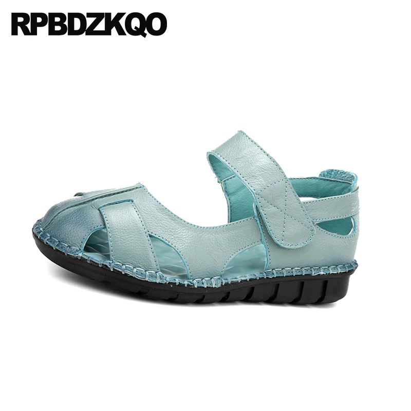 Large Chine Designer Appartements bleu gris Cheville La Âgées Chinois Noir Fit Rond Évider Bout Bleu Bride À Dames Chaussures Grande rouge jaune Femmes Personnes Taille Respirant YtqAXwZnxn