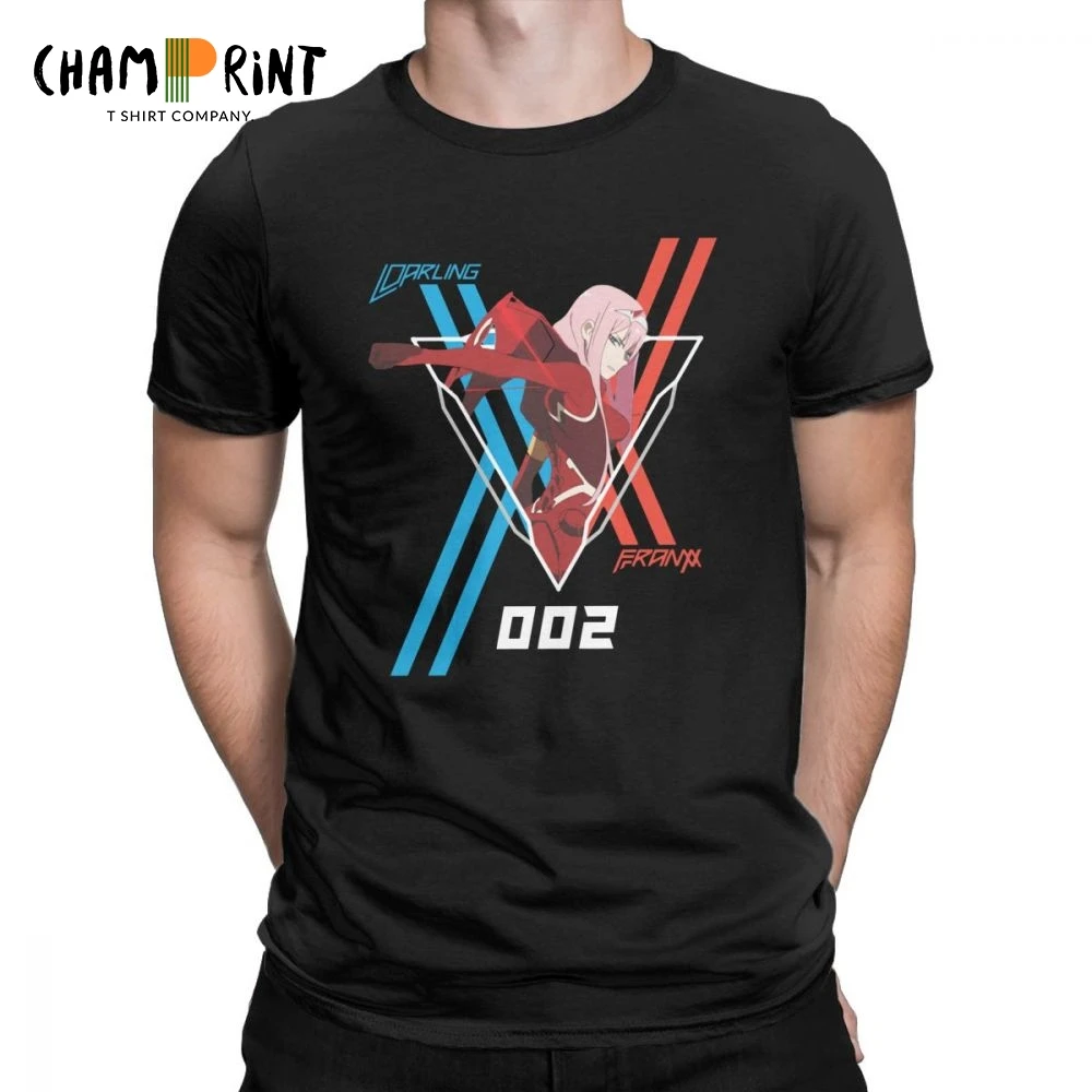 

Darling 002 Darling In The Franxx Zero Two T Shirt for Man Short Sleeved Tee Cotton T-Shirt Vintage Round Neck Tops Plus Size