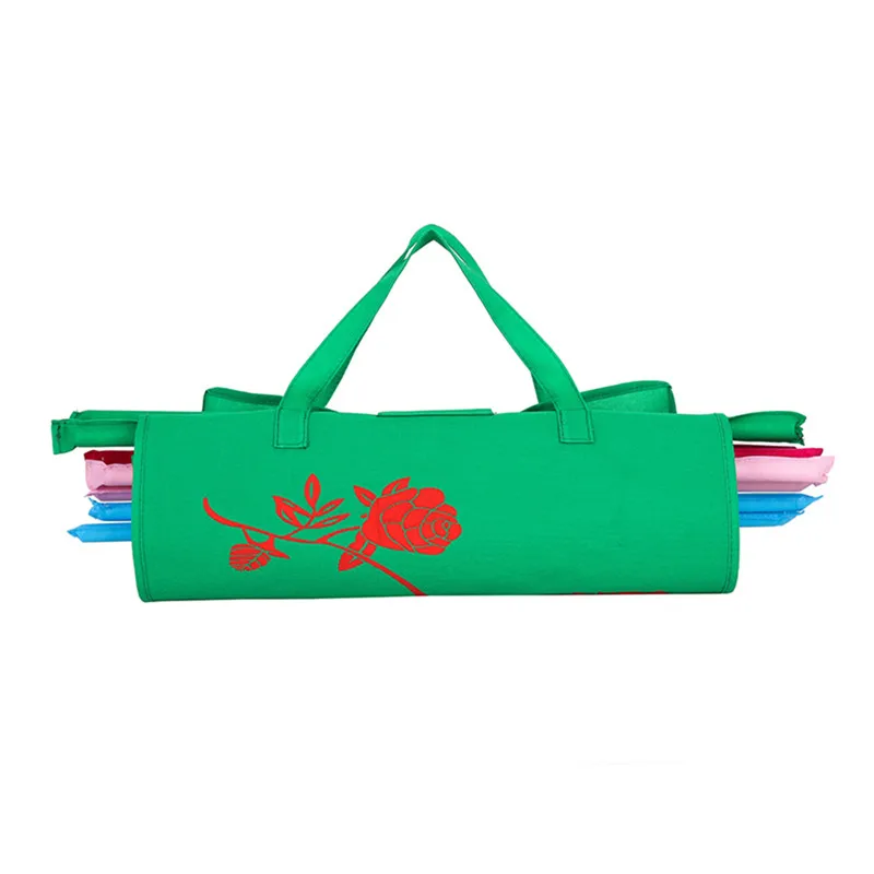 4pcs/Set Thicken Trolley Supermarket Shopping Bags Foldable Reusable Eco-Friendly Cart Handbags Flower Printed Store Carrier-bag