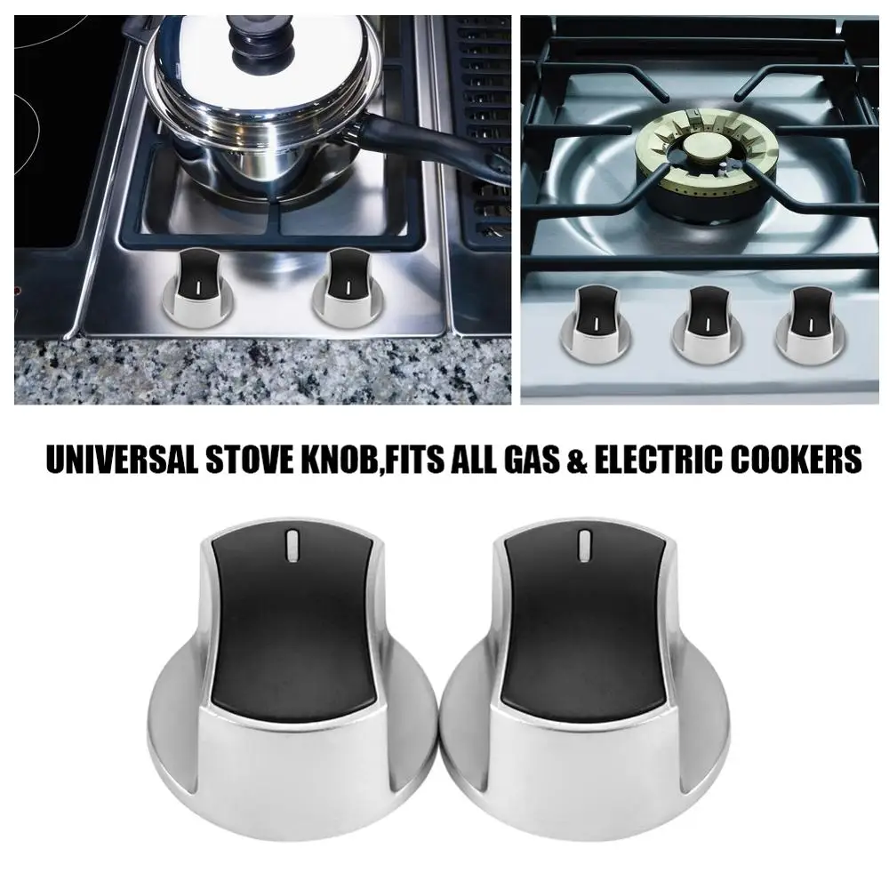 

2pcs Universal Gas Stove Cooker Part Control Knobs Replacement Metal Switch For Gas Stove Cooking Tool