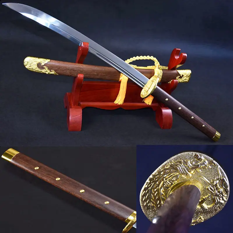 Китайский KungFu Broadsword Dao меч полный Tang T1095 Высокоуглеродистая сталь острый династии