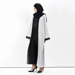 Мусульманское Абая кружево Макси платье кардиган длинные халаты кимоно Jubah Рамадан арабских поклонение турецкий Thobe Исламская