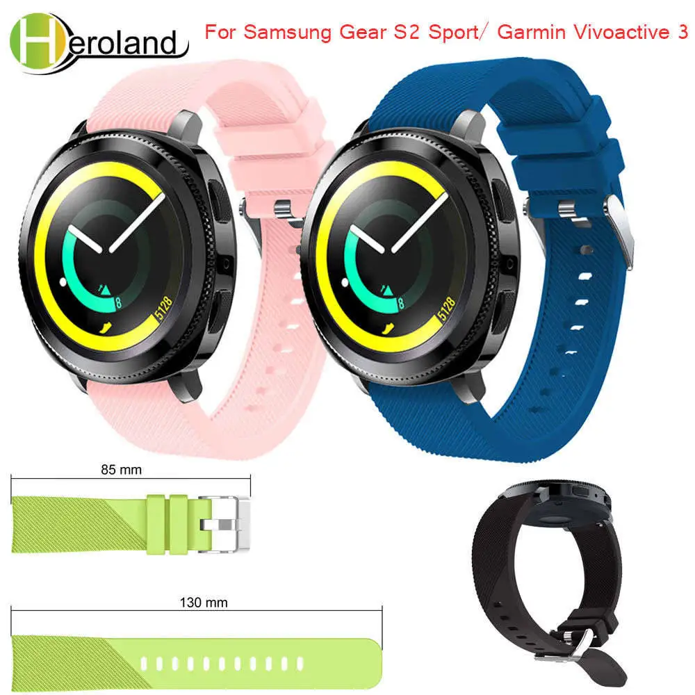 Для samsung Шестерни Спорт/S2 20 мм ремешок для Amazift Bip ремешок для Garmin Vivoactive 3/645 силиконовой резины запястье ремешок