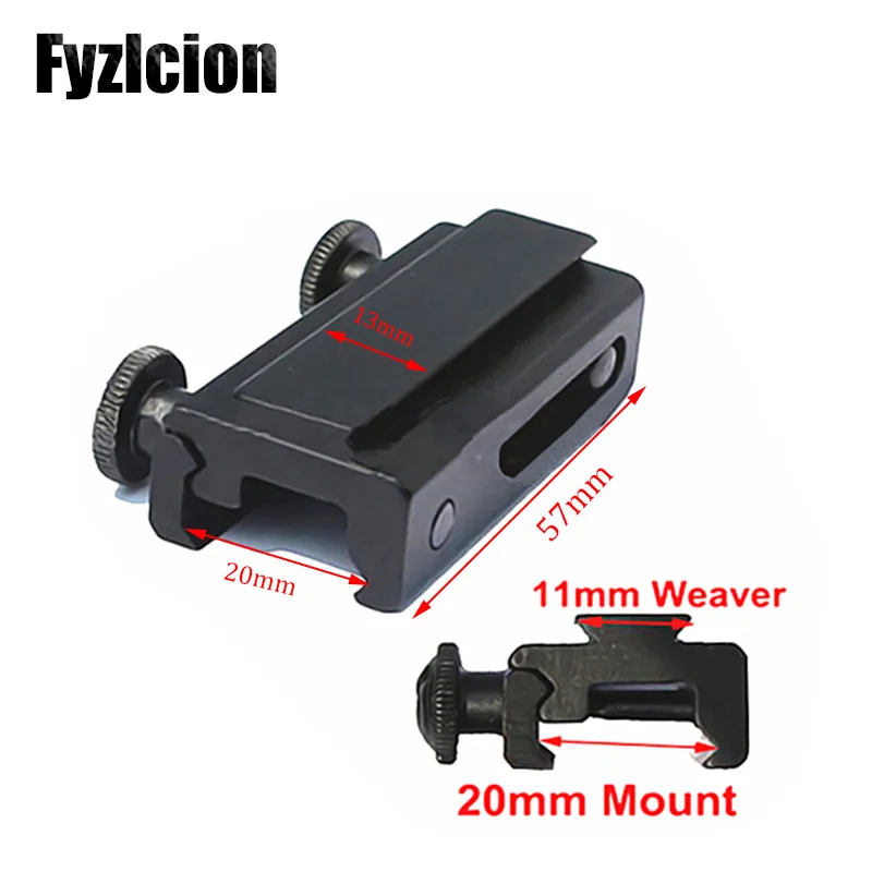 

20mm Dovetail to 11mm Extension Weaver Picatinny Rail Scope Mount Base Adapter Tactical Airgun Air Rifle Scopes Converter